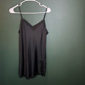 Victoria's Secret Black Lace-Trimmed Nightgown